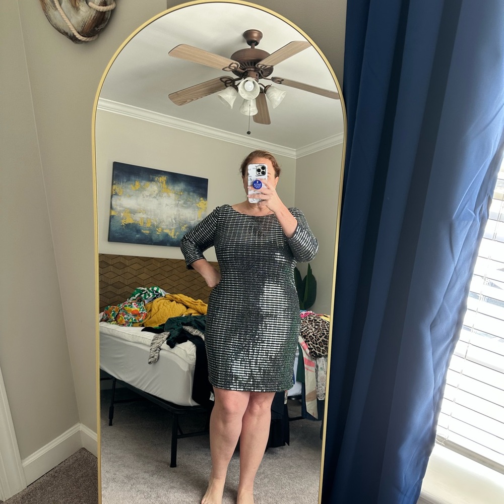 Elegant black and silver Sequin Dress